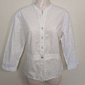 Liz Claiborne cotton eyelet blouse